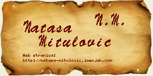 Nataša Mitulović vizit kartica